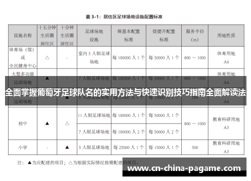 全面掌握葡萄牙足球队名的实用方法与快速识别技巧指南全面解读法